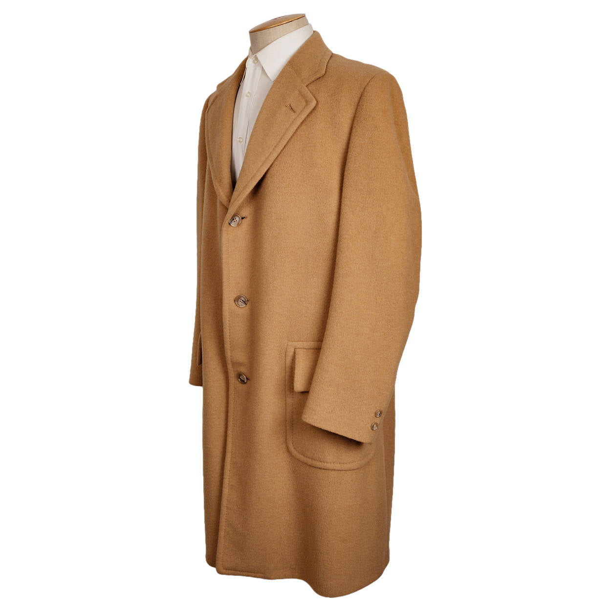 Vintage Mens 100% Camel Hair Overcoat Coat 1960s 70s A O White Massachusetts - Poppy's Vintage Clothing