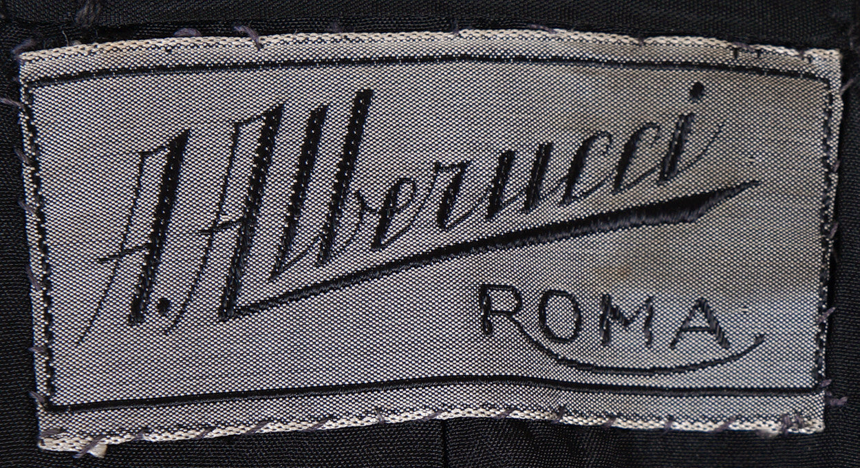 Vintage 1940s Mens Suit Custom Tailored in Rome Blue Wool Size L 44 T - Poppy's Vintage Clothing