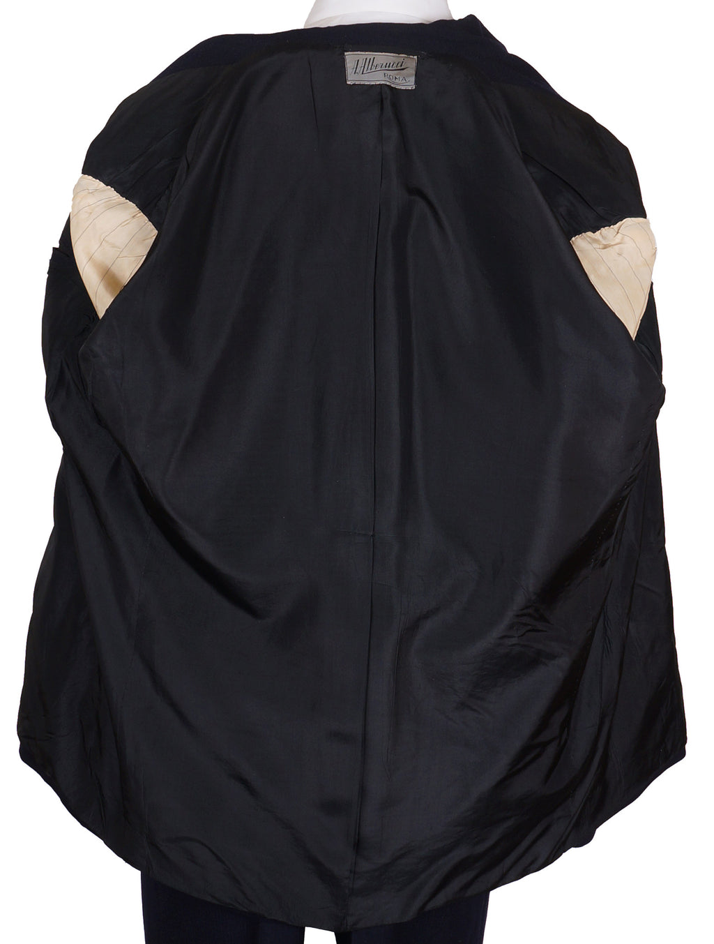 Vintage 1940s Mens Suit Custom Tailored in Rome Blue Wool Size L 44 T - Poppy's Vintage Clothing