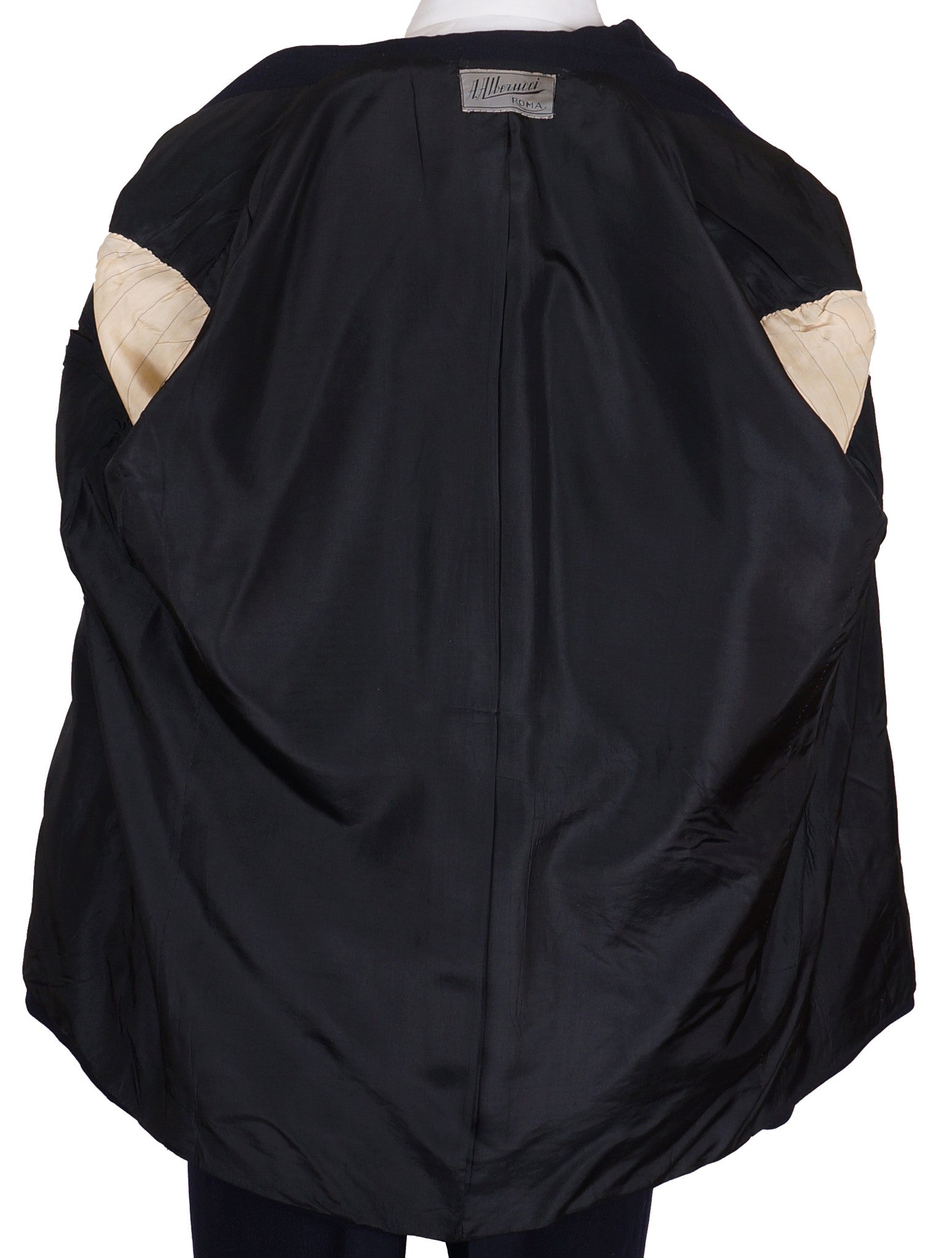 Vintage 1940s Mens Suit Custom Tailored in Rome Blue Wool Size L 44 T - Poppy's Vintage Clothing