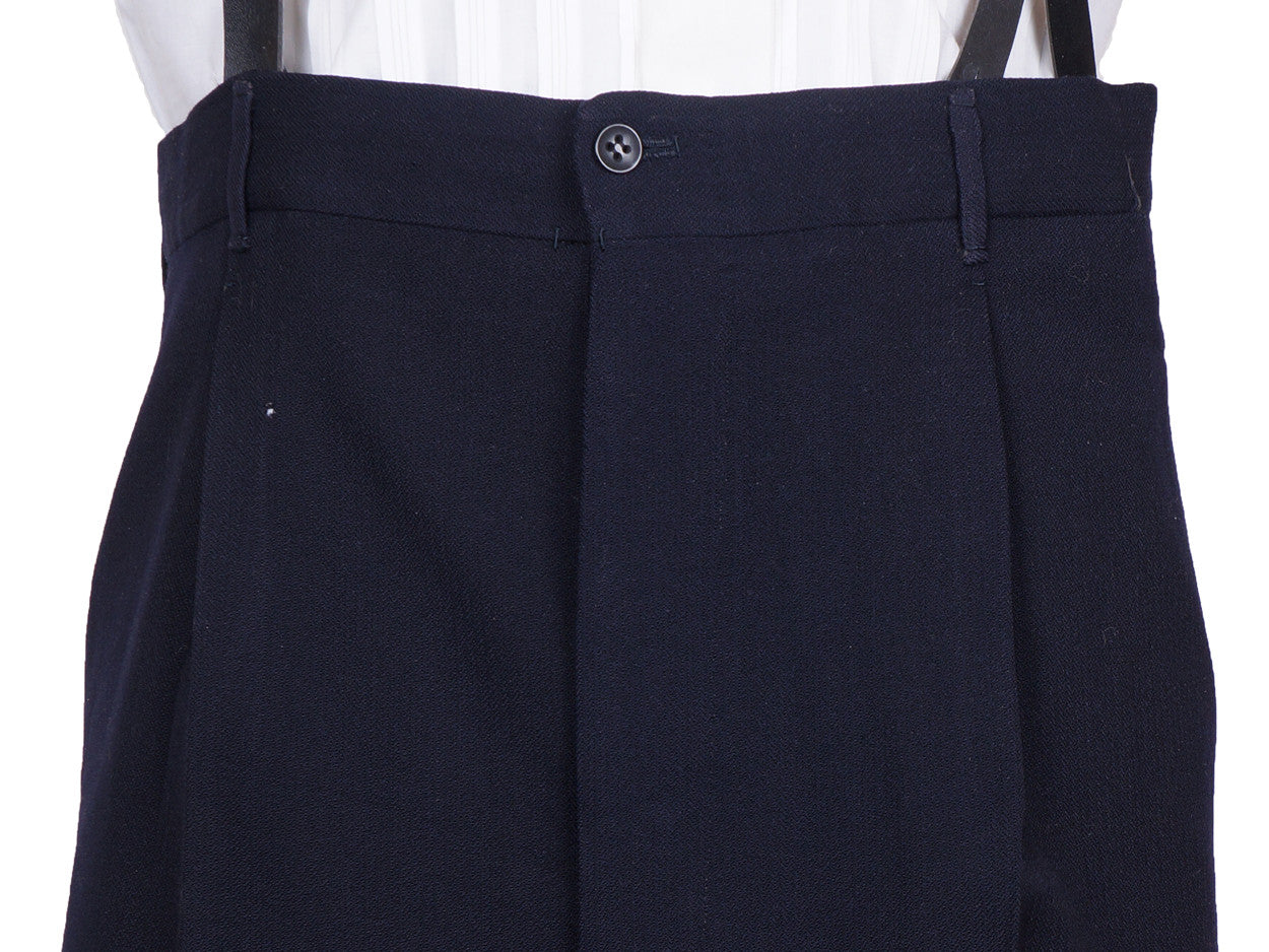 Vintage 1940s Mens Suit Custom Tailored in Rome Blue Wool Size L 44 T - Poppy's Vintage Clothing