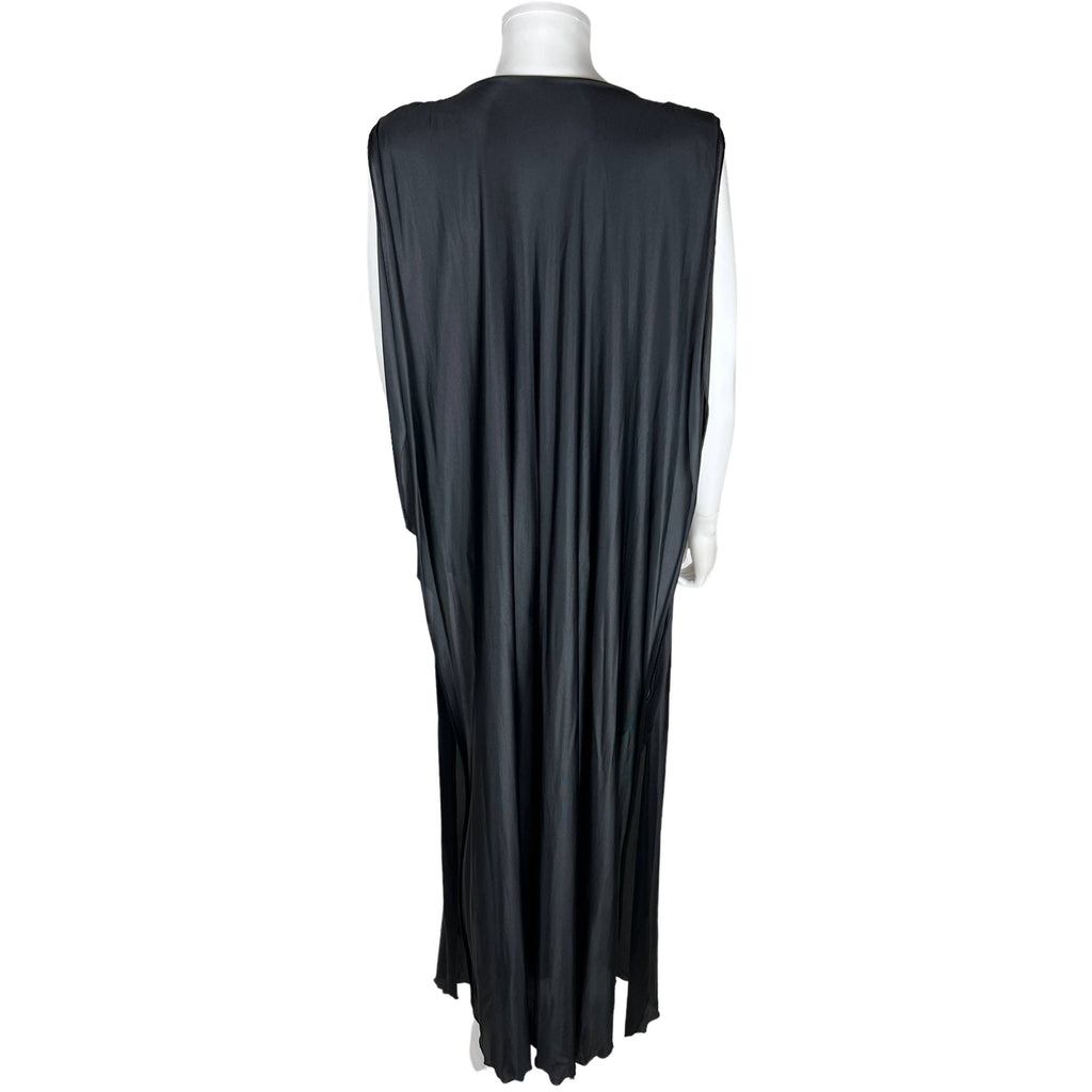 1970s Vintage Goddess Nightgown w Panties Black Nylon 1 Size