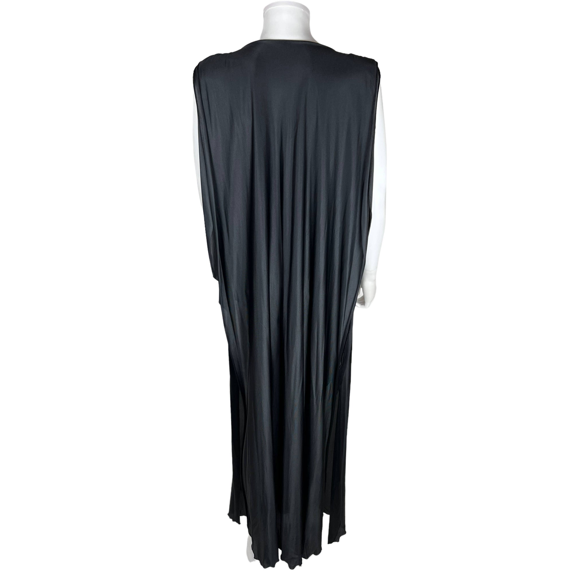 1970s Vintage Goddess Nightgown w Panties Black Nylon 1 Size