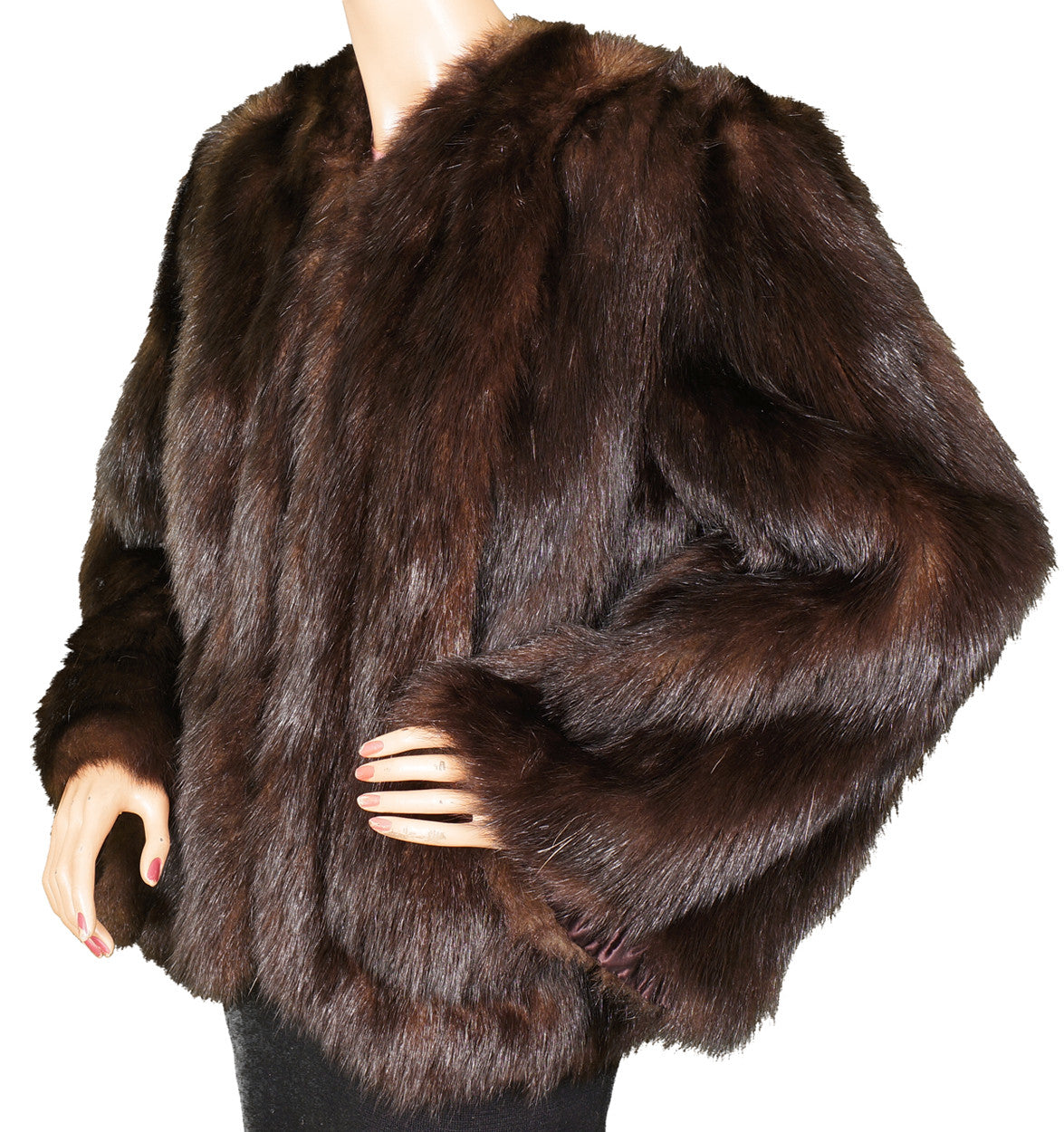 Vintage 1940s Beaver Fur Jacket Abraham Straus New York M - Poppy's Vintage Clothing