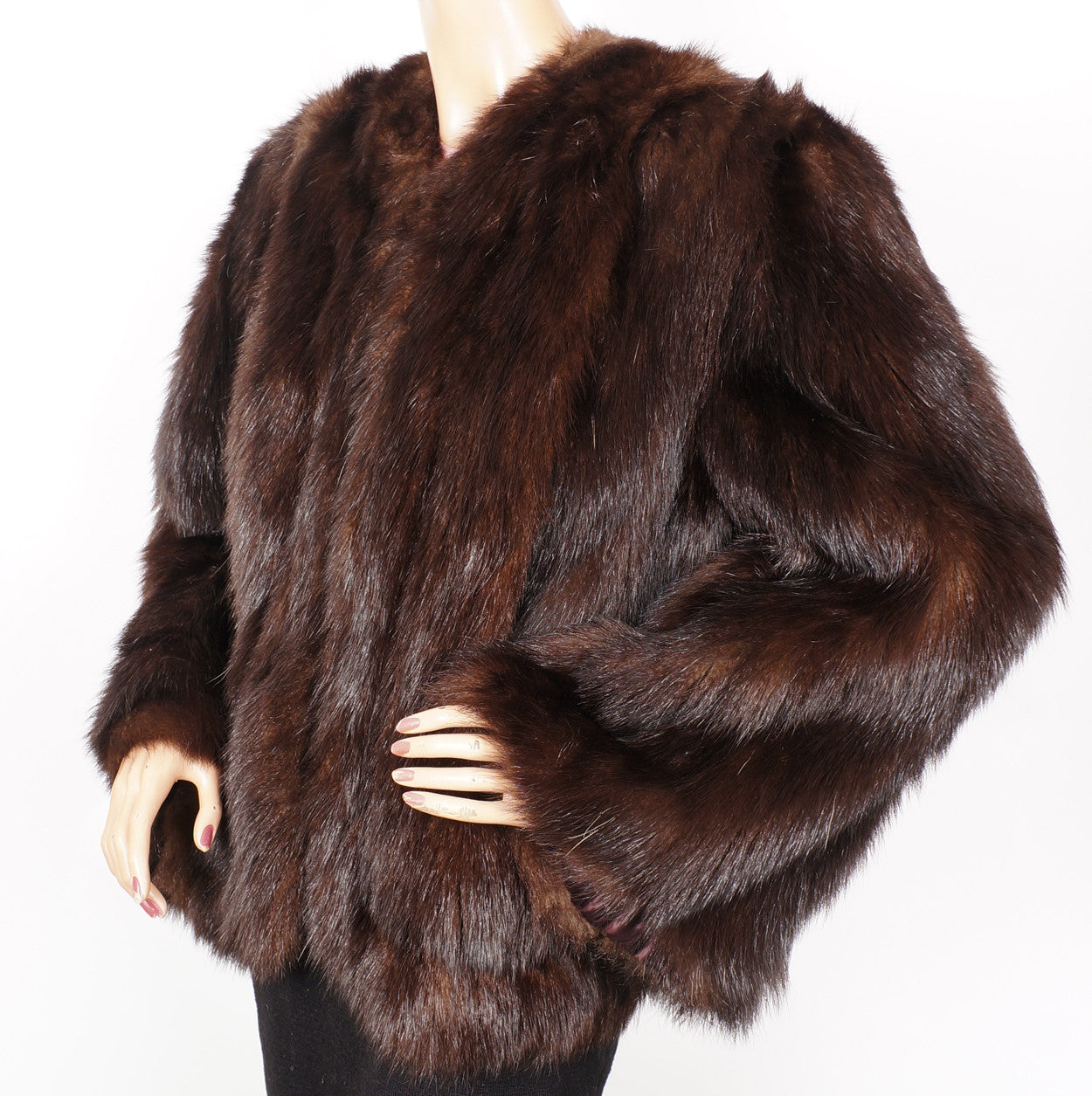 Vintage 1940s Beaver Fur Jacket Abraham Straus New York M - Poppy's Vintage Clothing
