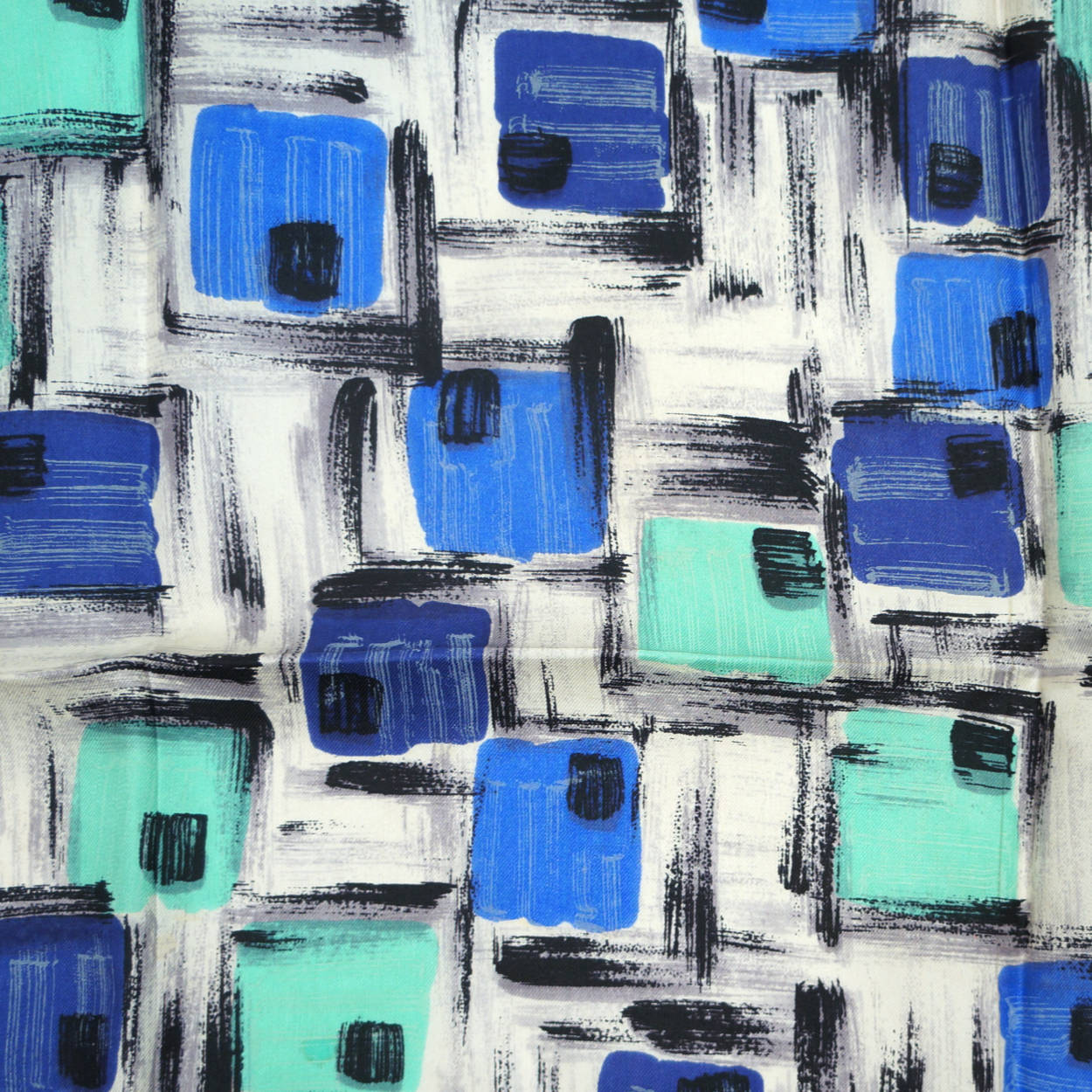 Vintage 60s Square Silk Scarf Abstract Kreier Switzerland - Poppy's Vintage Clothing