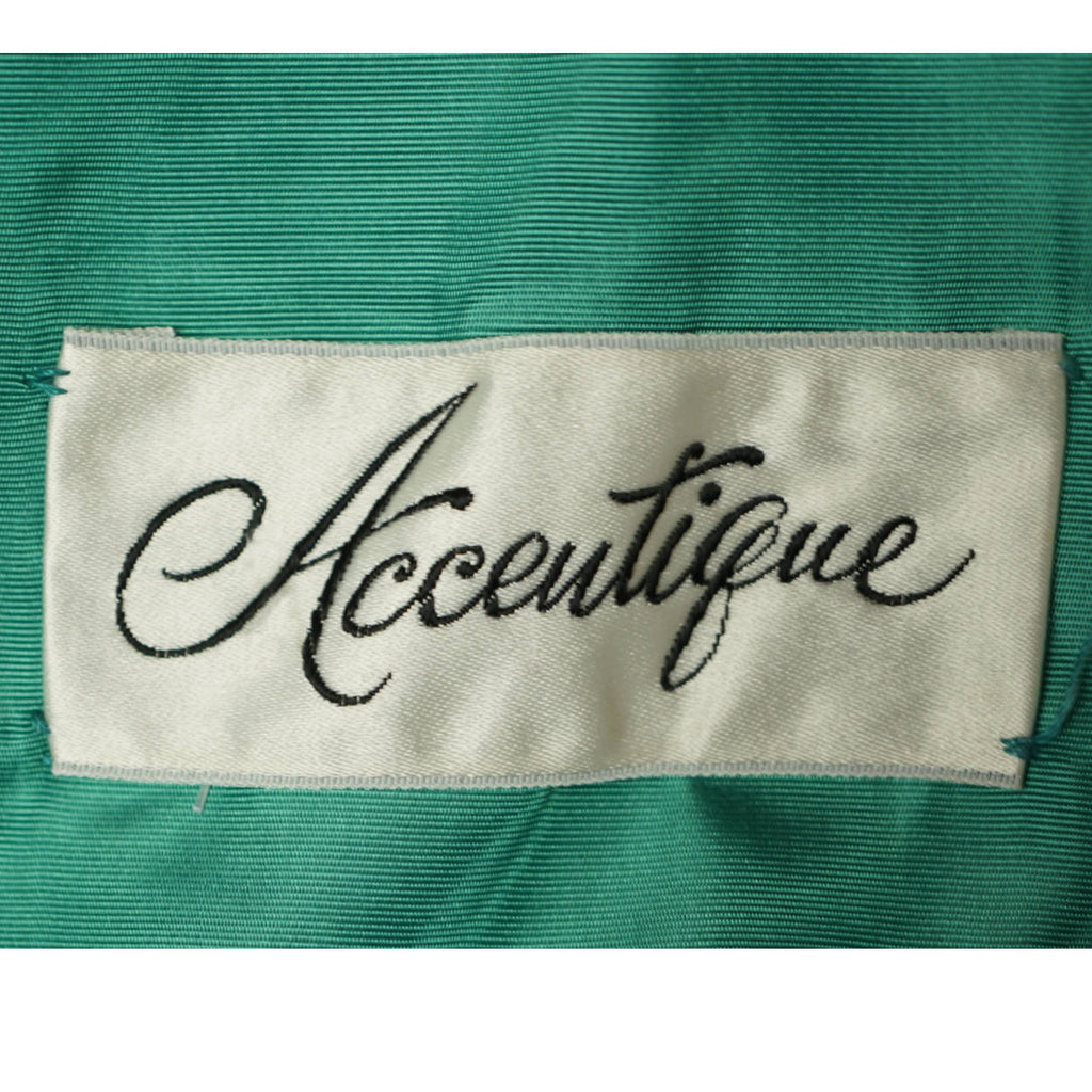 Vintage 1960s Party Dress Green Sequinned Silk Chiffon Accentique by Daymor Sz M - Poppy's Vintage Clothing