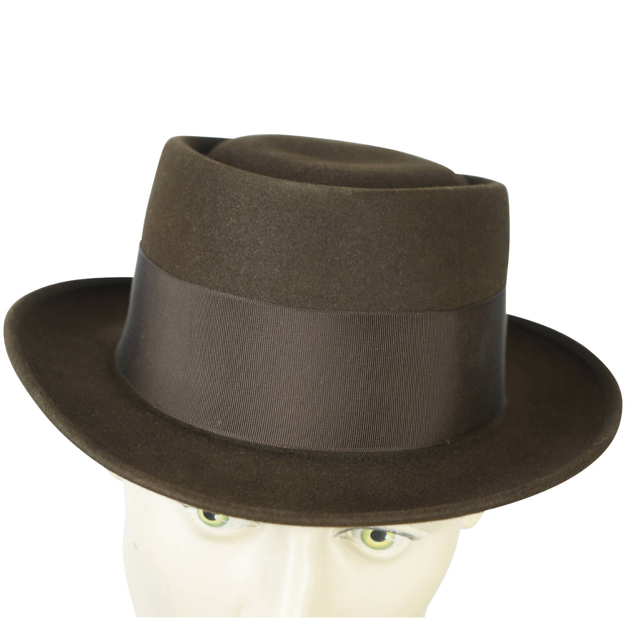 Vintage Adam Pork Pie Hat 1940s 50s Flat Fedora Style 7 1/4 - Poppy's Vintage Clothing