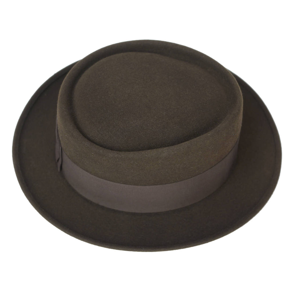 Vintage Adam Pork Pie Hat 1940s 50s Flat Fedora Style 7 1/4 - Poppy's Vintage Clothing