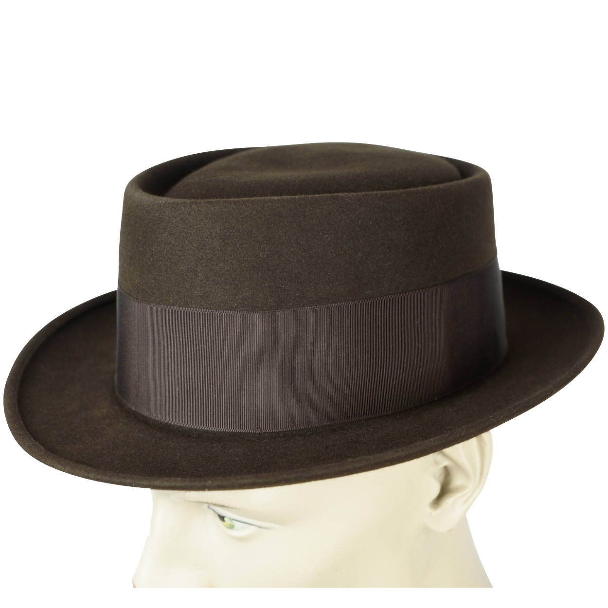 Vintage Adam Pork Pie Hat 1940s 50s Flat Fedora Style 7 1/4 - Poppy's Vintage Clothing