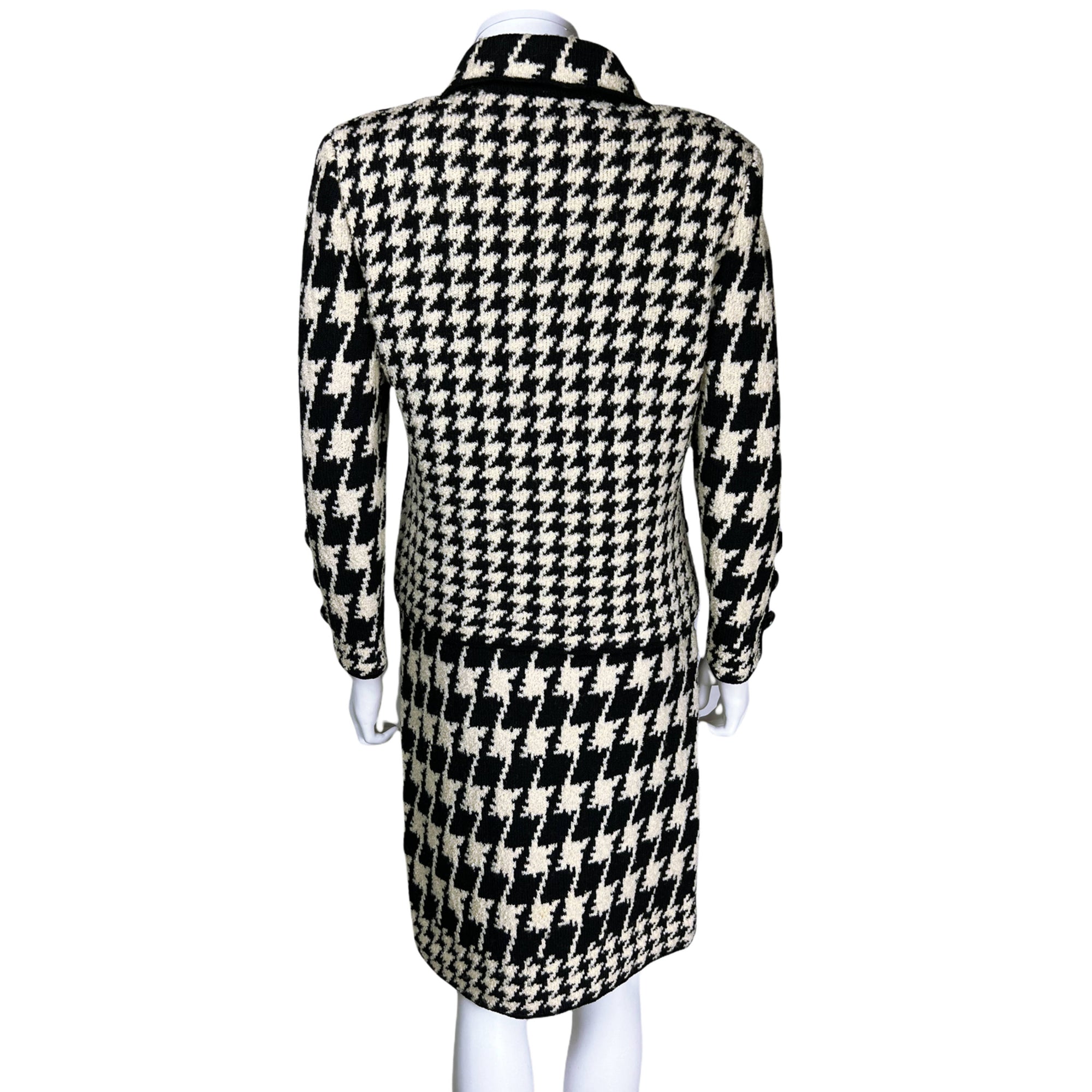 Vintage 1980s Ladies Suit Knit Wool Adolfo at Saks 5th Ave M