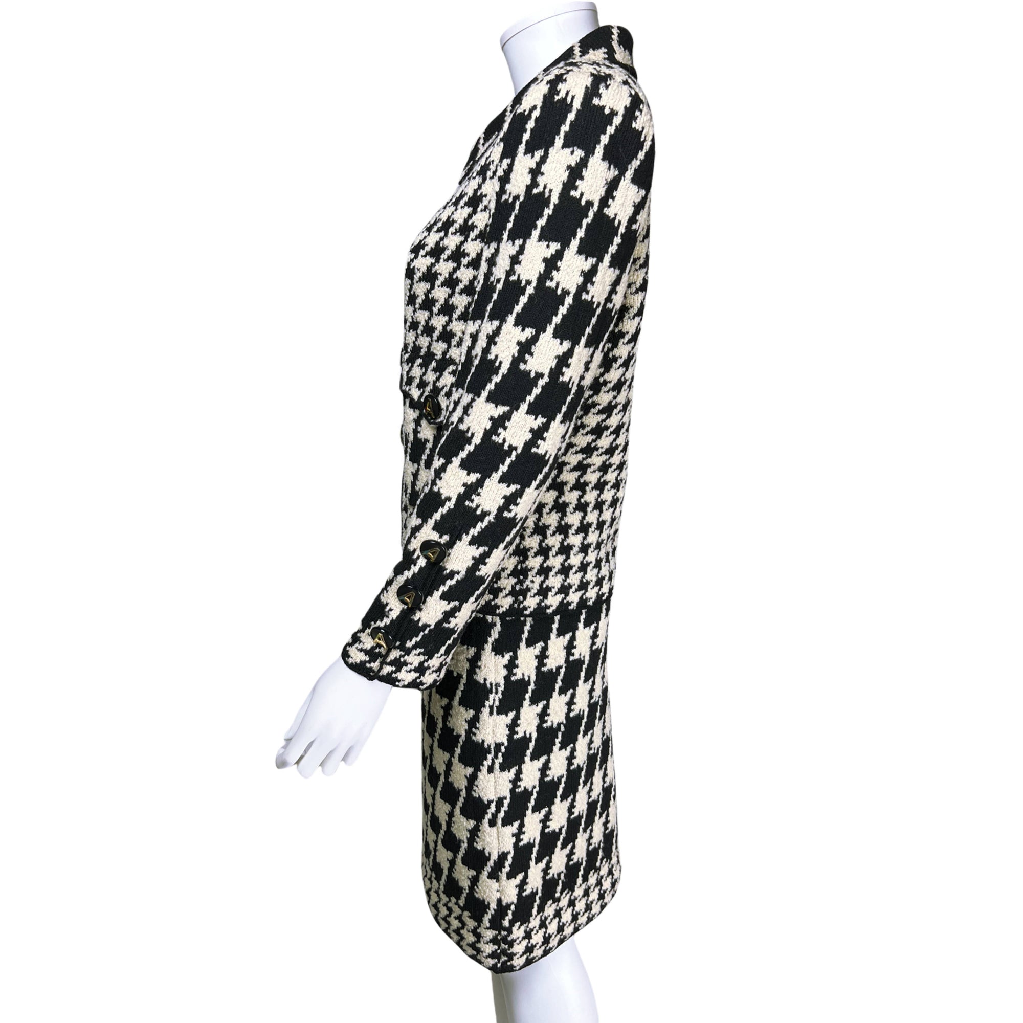 Vintage 1980s Ladies Suit Knit Wool Adolfo at Saks 5th Ave M