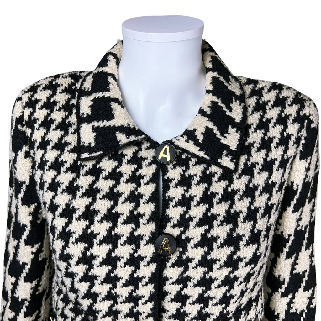 Vintage 1980s Ladies Suit Knit Wool Adolfo at Saks 5th Ave M