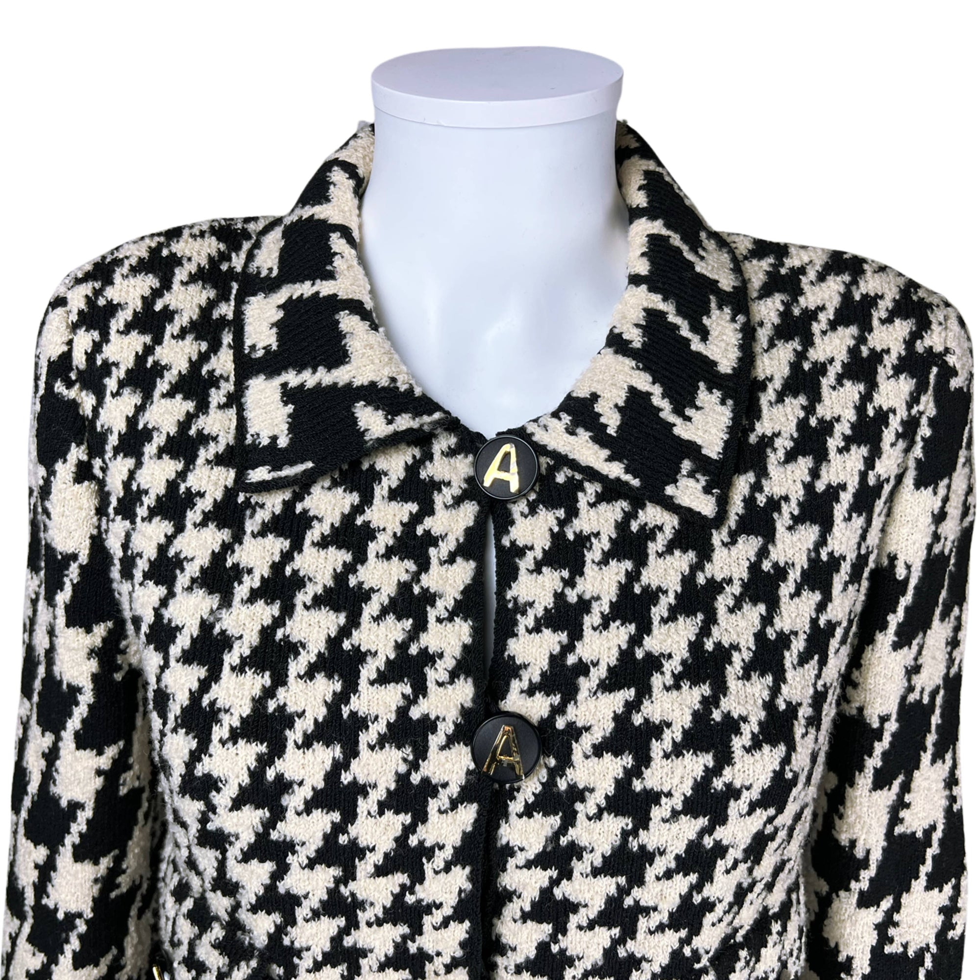 Vintage 1980s Ladies Suit Knit Wool Adolfo at Saks 5th Ave M
