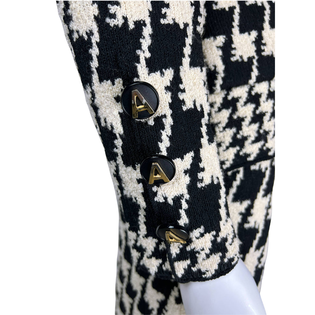 Vintage 1980s Ladies Suit Knit Wool Adolfo at Saks 5th Ave M