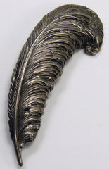 Sterling Silver Feather Quill Brooch 1940s Adorna - Poppy's Vintage Clothing