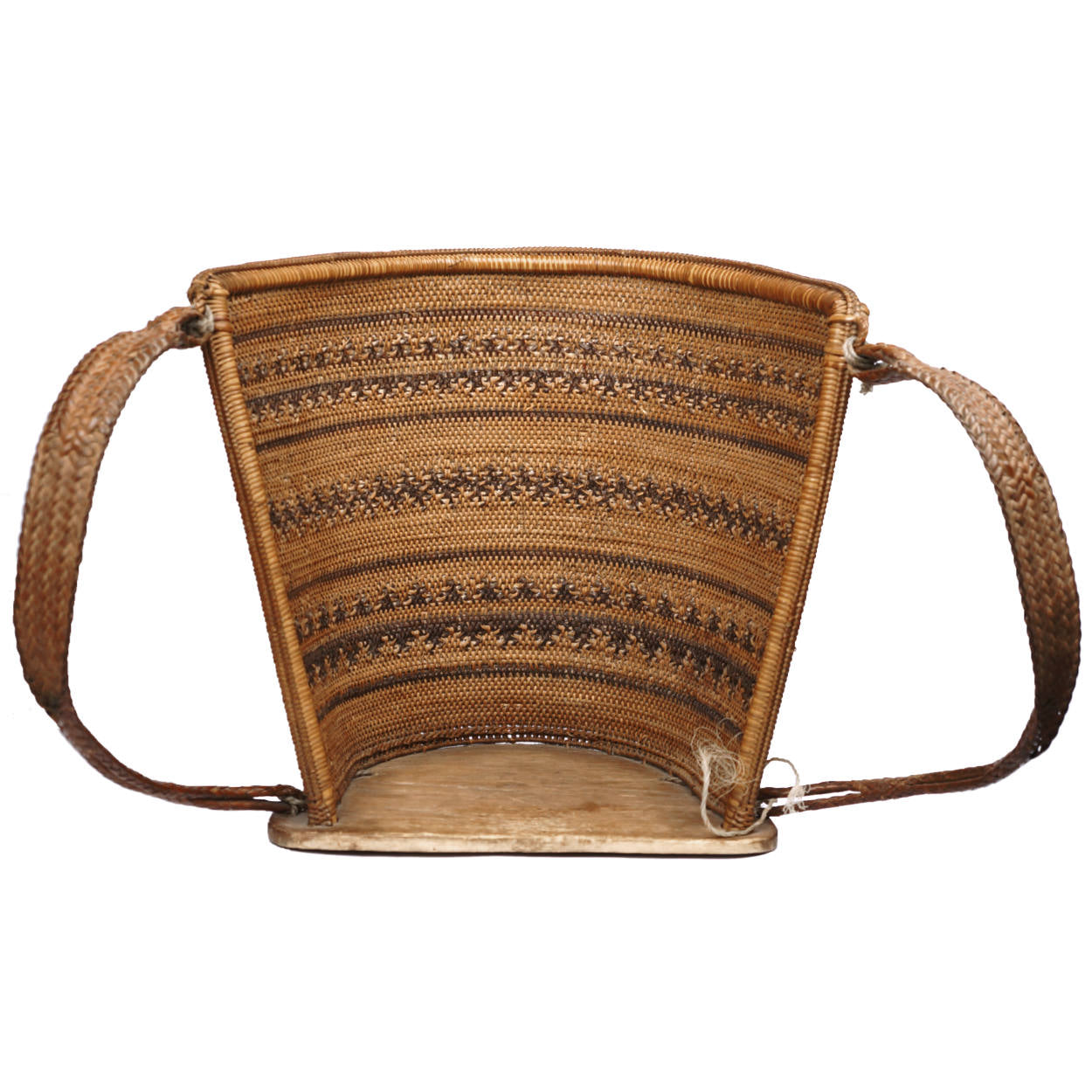 Dayak Tribe Baby Carrier Borneo Indonesia Mid 20th Century Woven Rattan Basket - Poppy's Vintage Clothing
