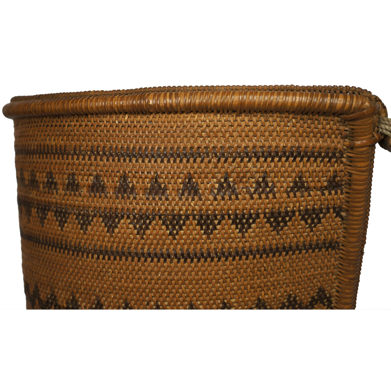 Dayak Tribe Baby Carrier Borneo Indonesia Mid 20th Century Woven Rattan Basket - Poppy's Vintage Clothing
