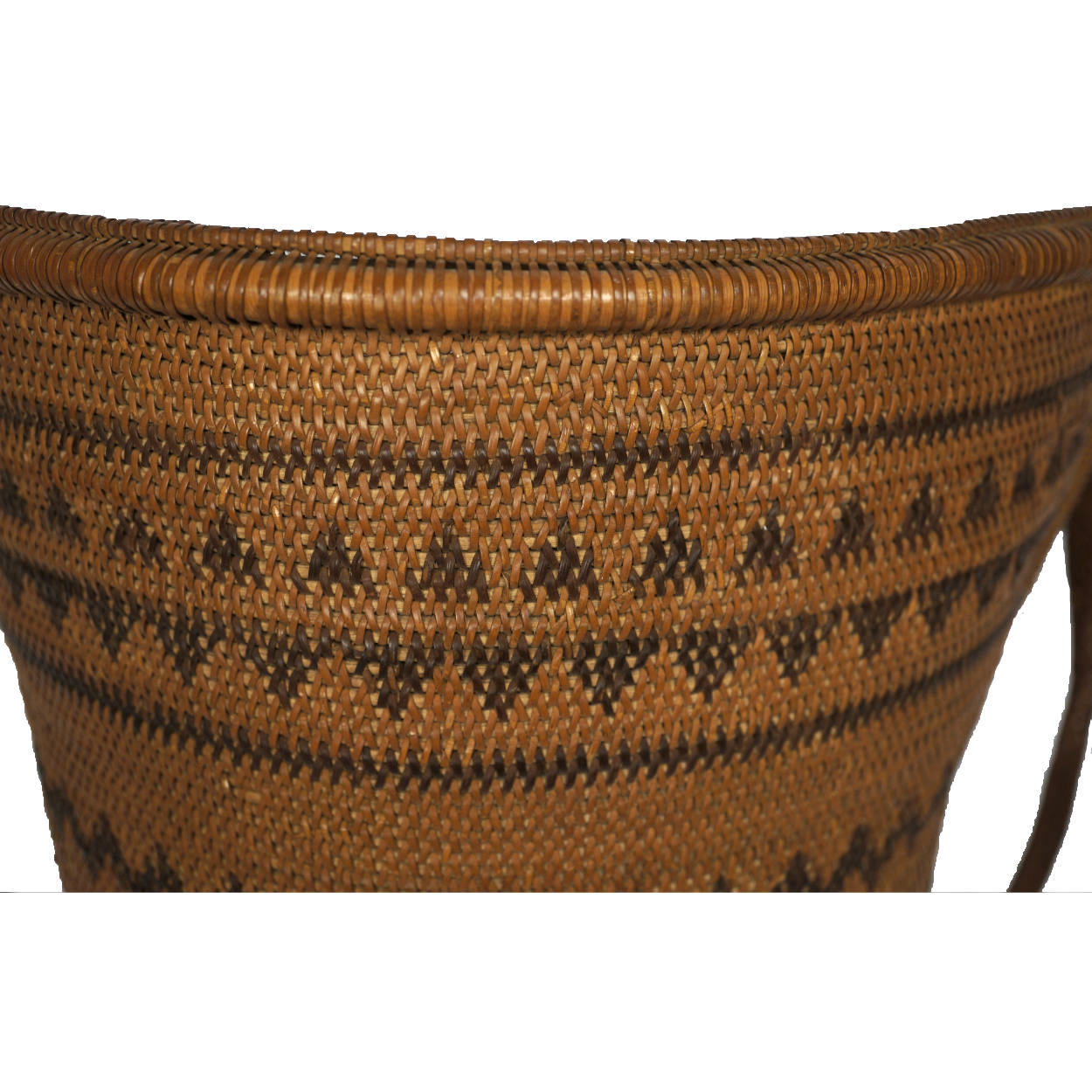 Dayak Tribe Baby Carrier Borneo Indonesia Mid 20th Century Woven Rattan Basket - Poppy's Vintage Clothing
