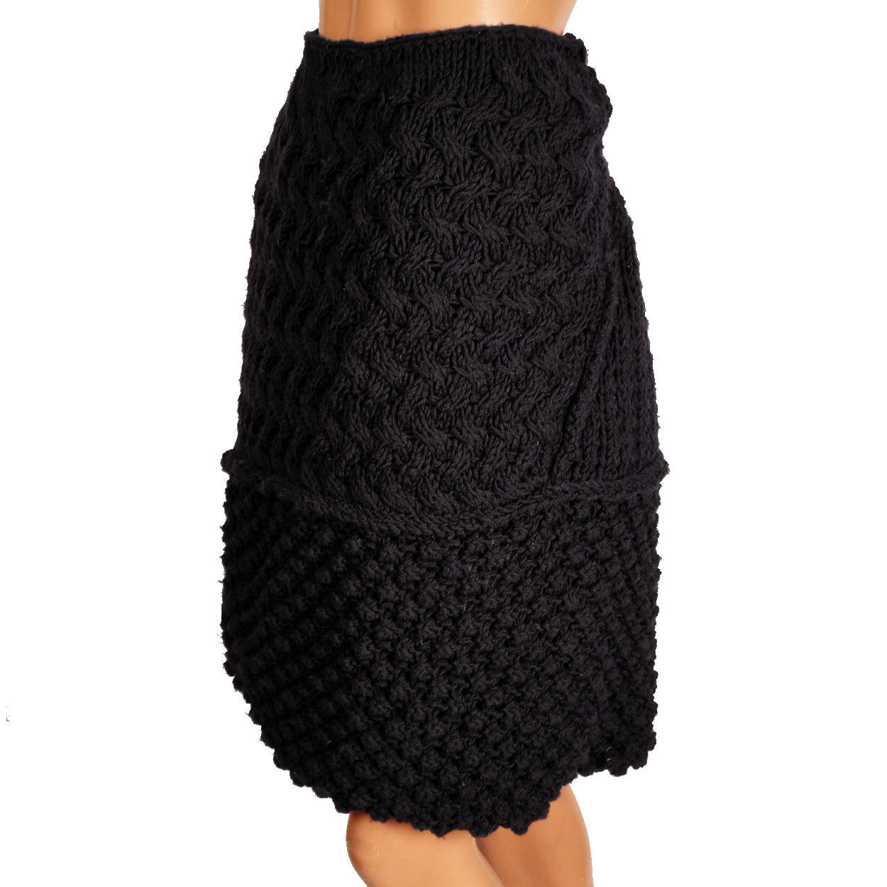 Alberta Ferretti Navy Blue Knit Skirt - Poppy's Vintage Clothing