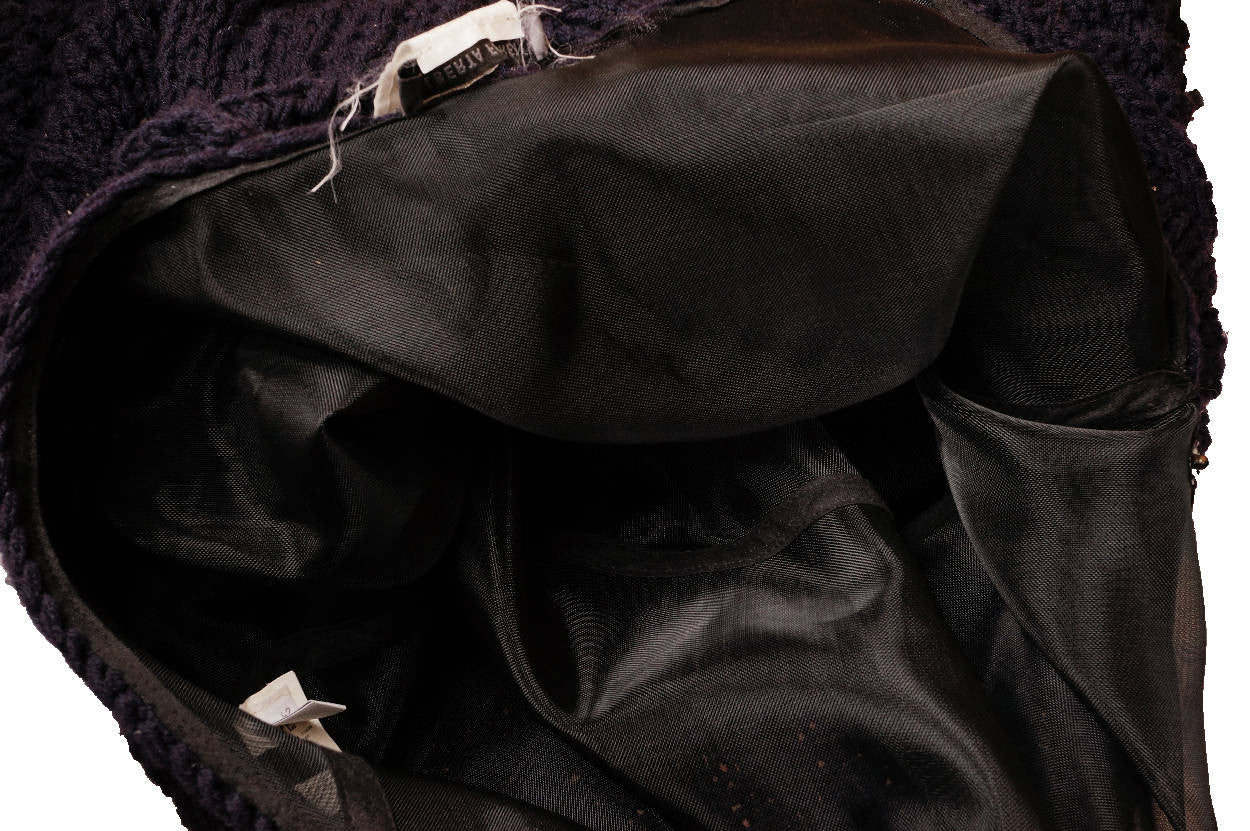 Alberta Ferretti Navy Blue Knit Skirt - Poppy's Vintage Clothing