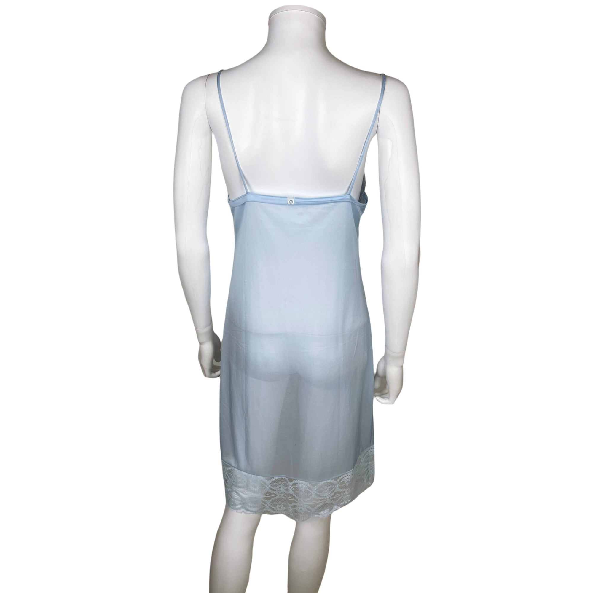 Vintage 1960s Blue Sheer Nylon Slip Alpe Italy Size Medium