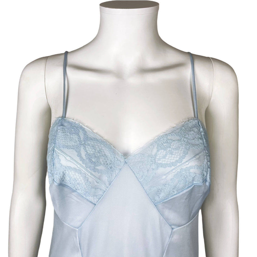 Vintage 1960s Blue Sheer Nylon Slip Alpe Italy Size Medium
