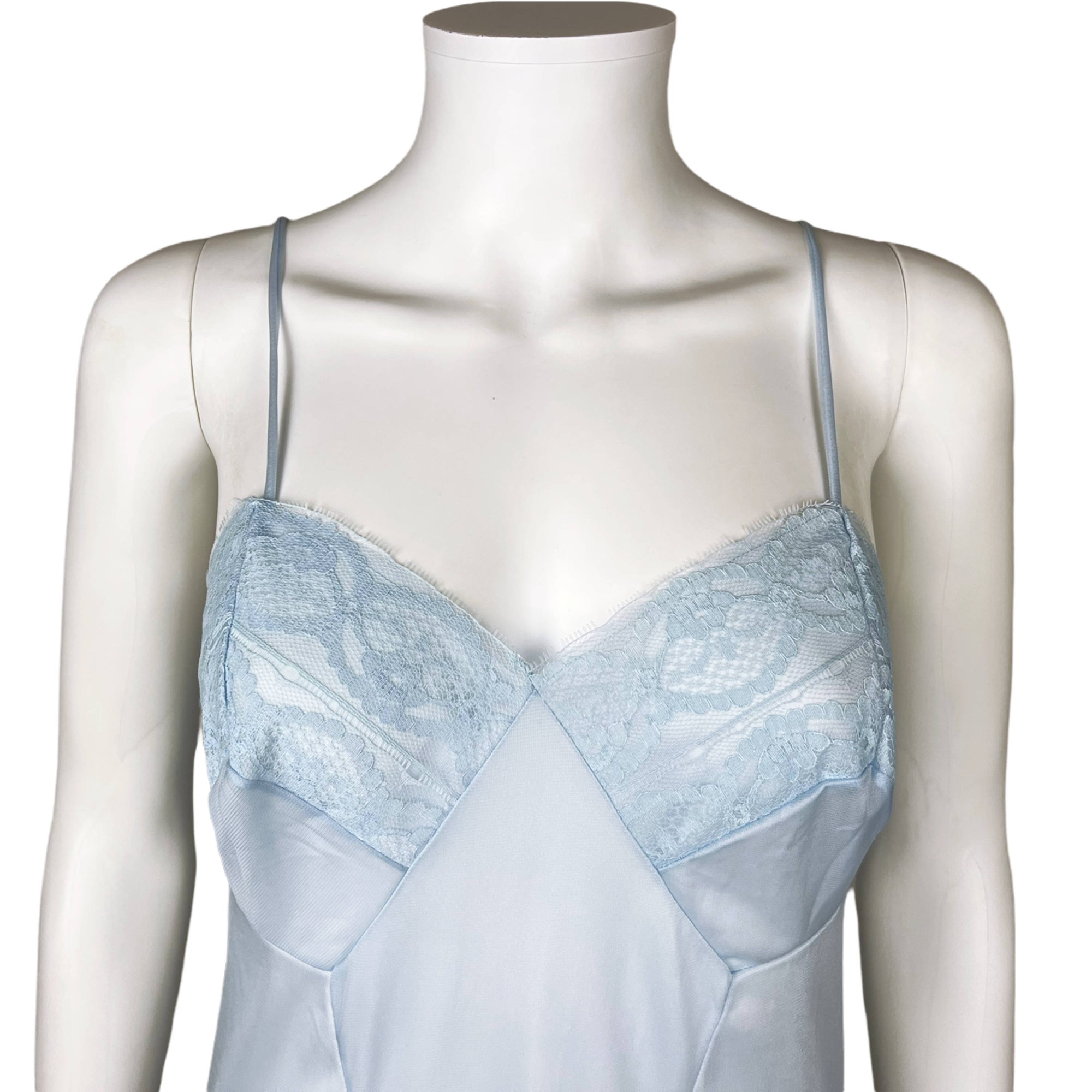 Vintage 1960s Blue Sheer Nylon Slip Alpe Italy Size Medium