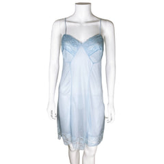 Vintage 1960s Blue Sheer Nylon Slip Alpe Italy Size Medium