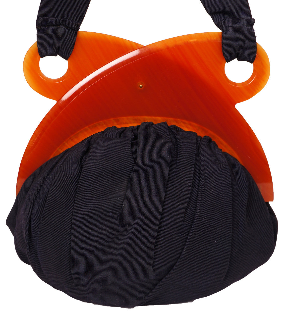 SOLD Vintage 1940s Amber Catalin Bakelite Clasp Corde Handbag Purse - Poppy's Vintage Clothing