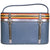 Vintage 1960s Amelia Earhart Striped Travel Train Case Blue Vanity Luggage - Poppy's Vintage Clothing
