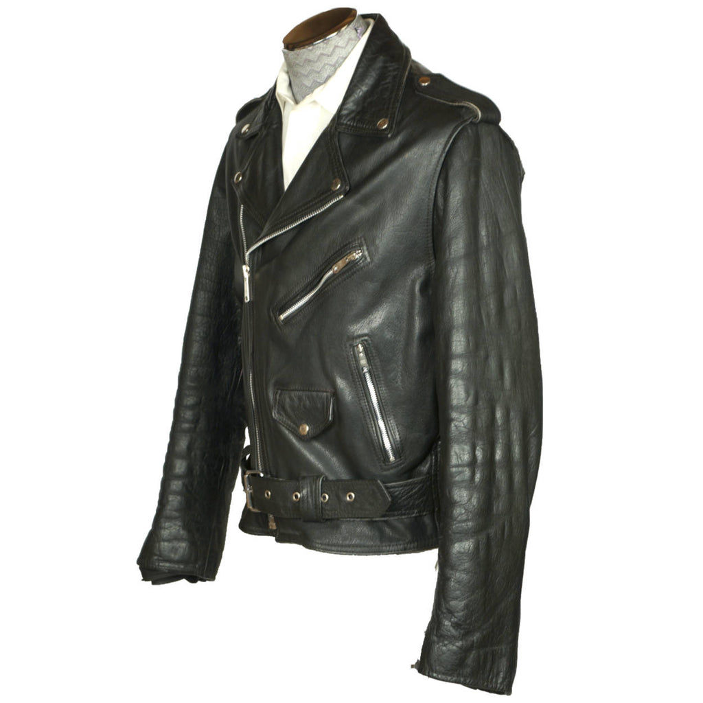 Vintage 1960s Leather Motorcycle Jacket Amer Sport Montreal Size 42 - Poppy's Vintage Clothing