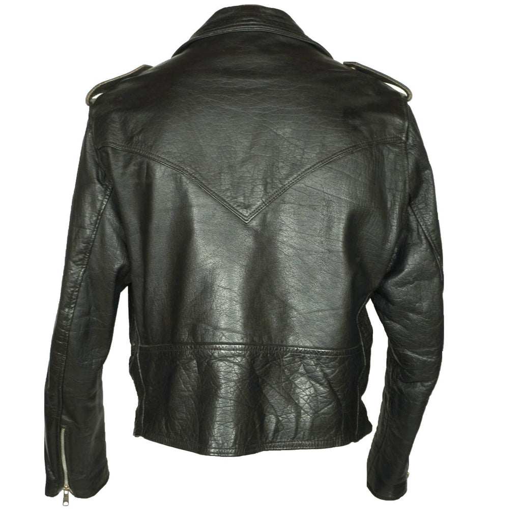 Vintage 1960s Leather Motorcycle Jacket Amer Sport Montreal Size 42 - Poppy's Vintage Clothing
