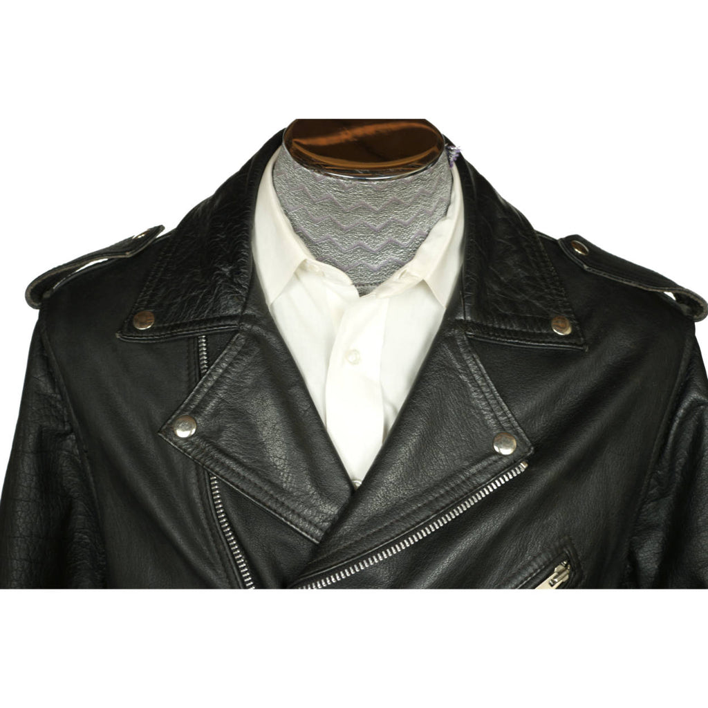 Vintage 1960s Leather Motorcycle Jacket Amer Sport Montreal Size 42 - Poppy's Vintage Clothing