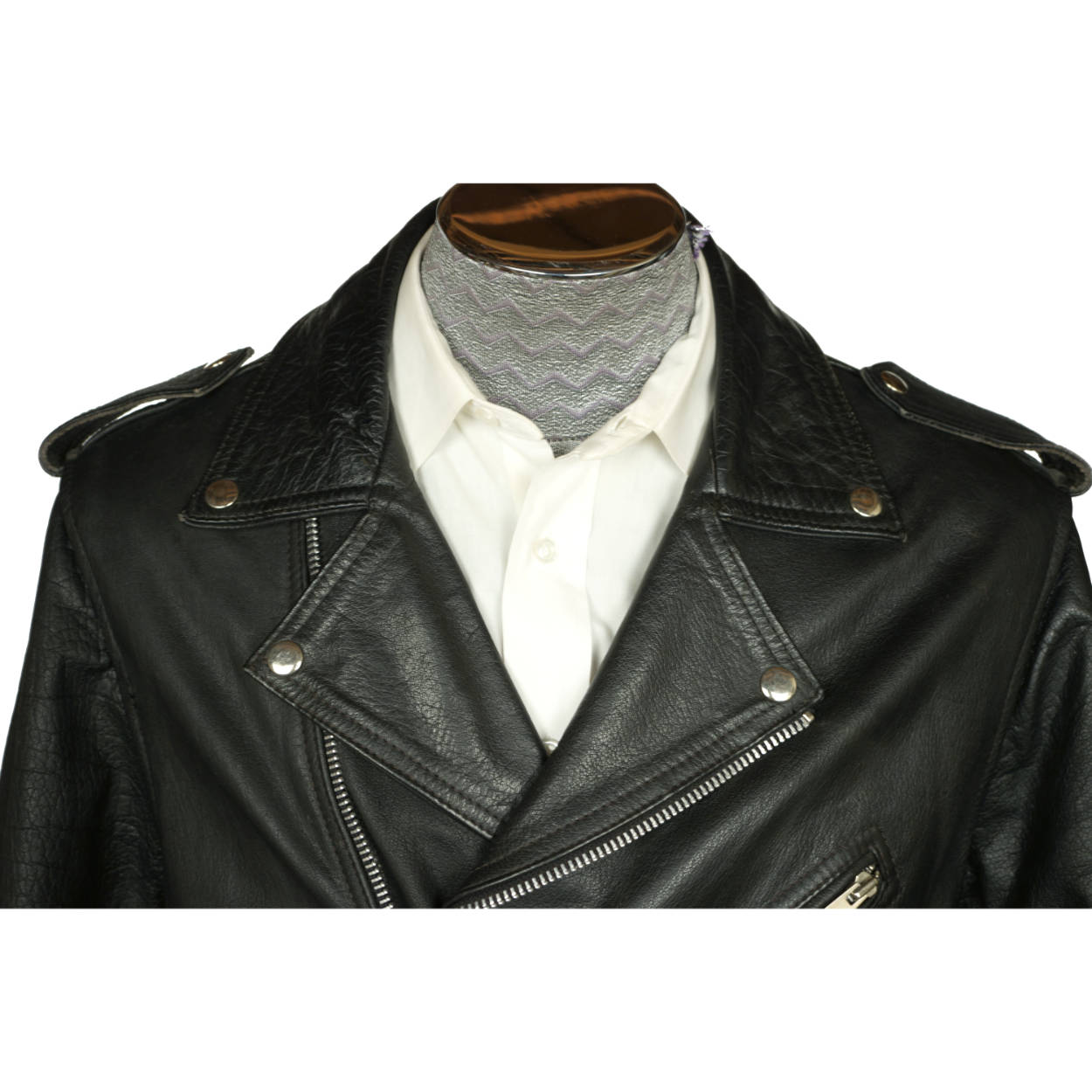 Vintage 1960s Leather Motorcycle Jacket Amer Sport Montreal Size 42 - Poppy's Vintage Clothing