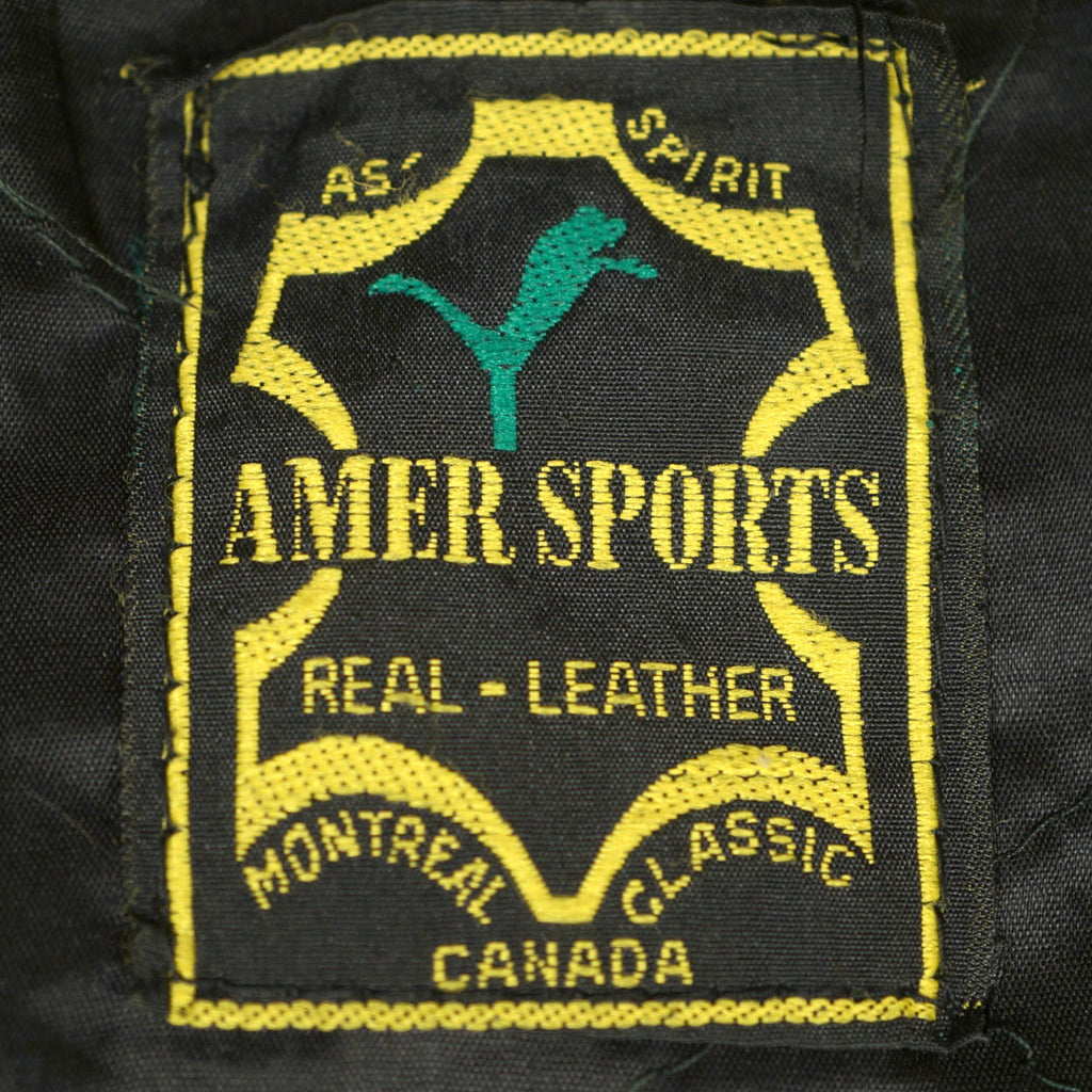 Vintage 1960s Leather Motorcycle Jacket Amer Sport Montreal Size 42 - Poppy's Vintage Clothing