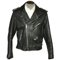 Vintage 1960s Leather Motorcycle Jacket Amer Sport Montreal Size 42 - Poppy's Vintage Clothing