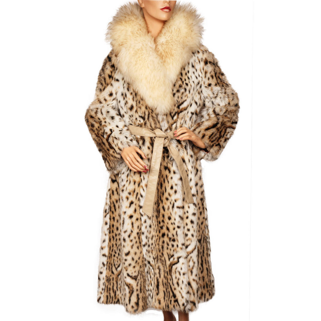 Vintage Faux Fur Leopard Print Coat 1970s American Hustle Style Ladies Size M - Poppy's Vintage Clothing