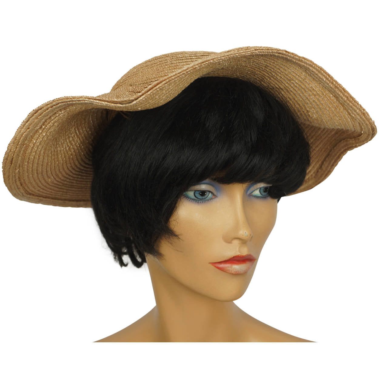 Vintage 1950s Straw Hat Irregular Brim Anny Gardens Montreal Size M