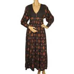 Vintage 1970s Anokhi Indian Dress Block Print Cotton Gauze Size M 10 - Poppy's Vintage Clothing