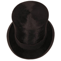 Antique Victorian Mens English Silk Plush Top Hat Medium 7 1/8 - Poppy's Vintage Clothing