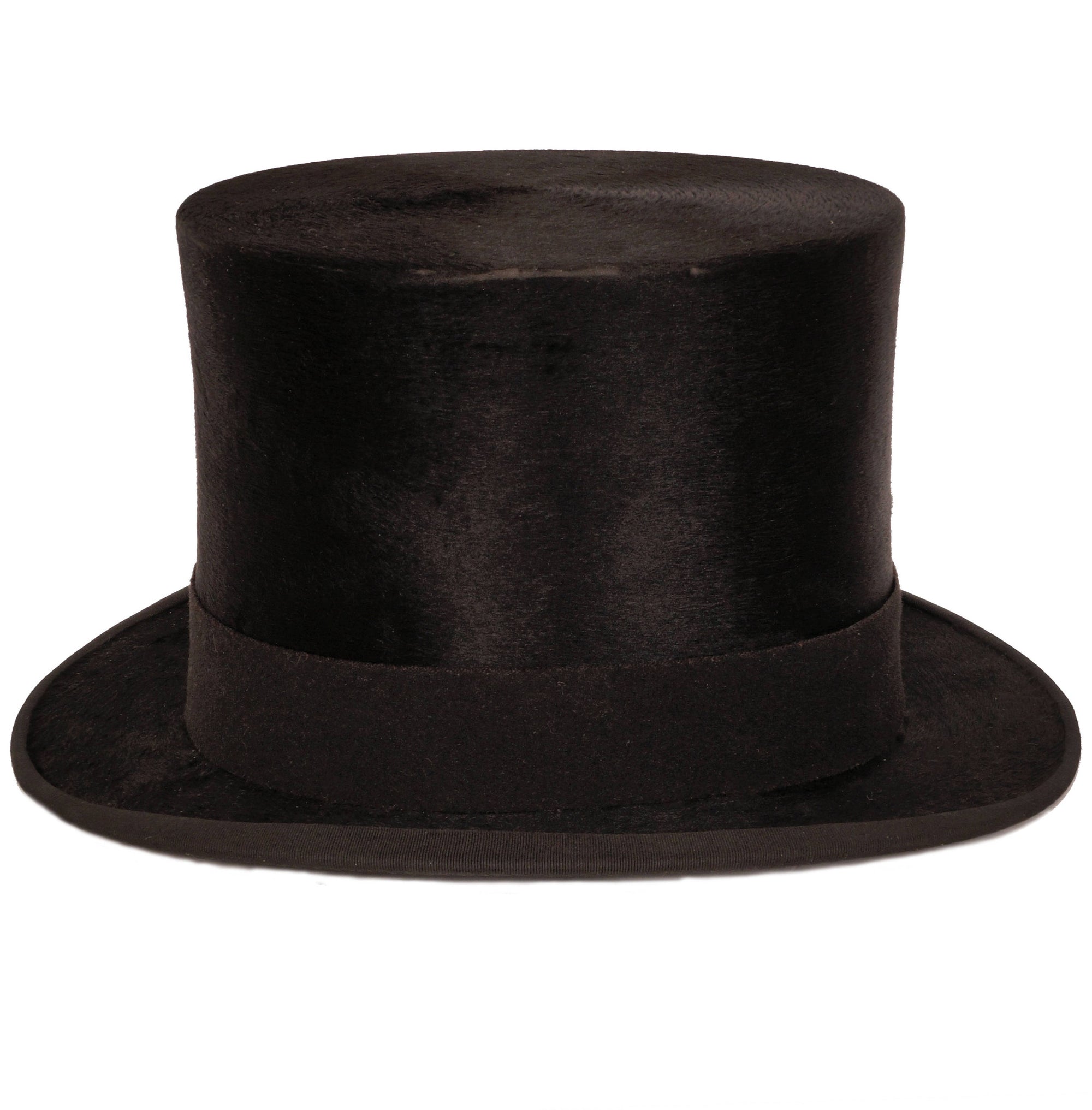 Antique Victorian Mens English Silk Plush Top Hat Medium 7 1/8 - Poppy's Vintage Clothing