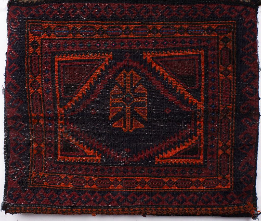 Antique Tribal Kilim Carpet Timuri Baluch Khorjun Saddle Bag Hand Knotted Wool - Poppy's Vintage Clothing