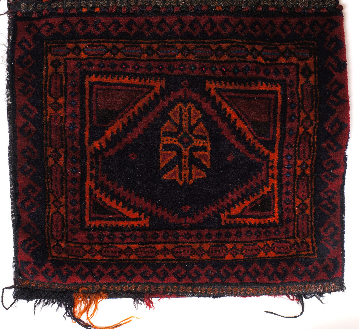 Antique Tribal Kilim Carpet Timuri Baluch Khorjun Saddle Bag Hand Knotted Wool - Poppy's Vintage Clothing