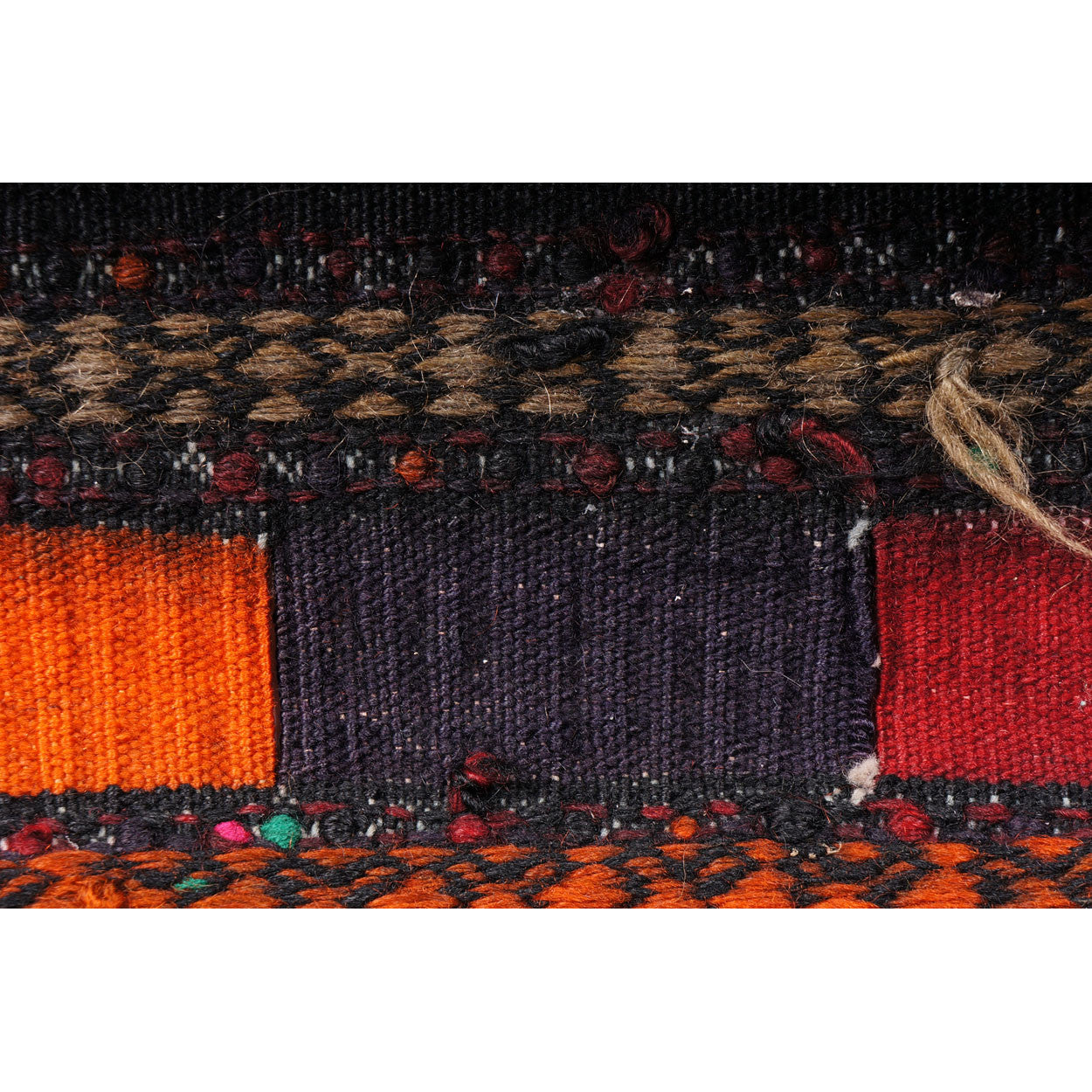 Antique Tribal Kilim Carpet Timuri Baluch Khorjun Saddle Bag Hand Knotted Wool - Poppy's Vintage Clothing