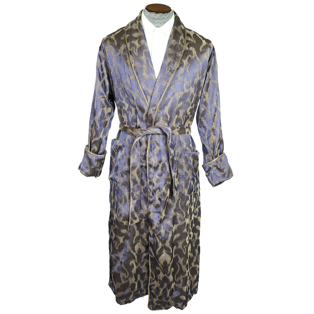 Vintage Mens Dressing Gown Lounging Robe 1910s 1920s Size M - Poppy's Vintage Clothing