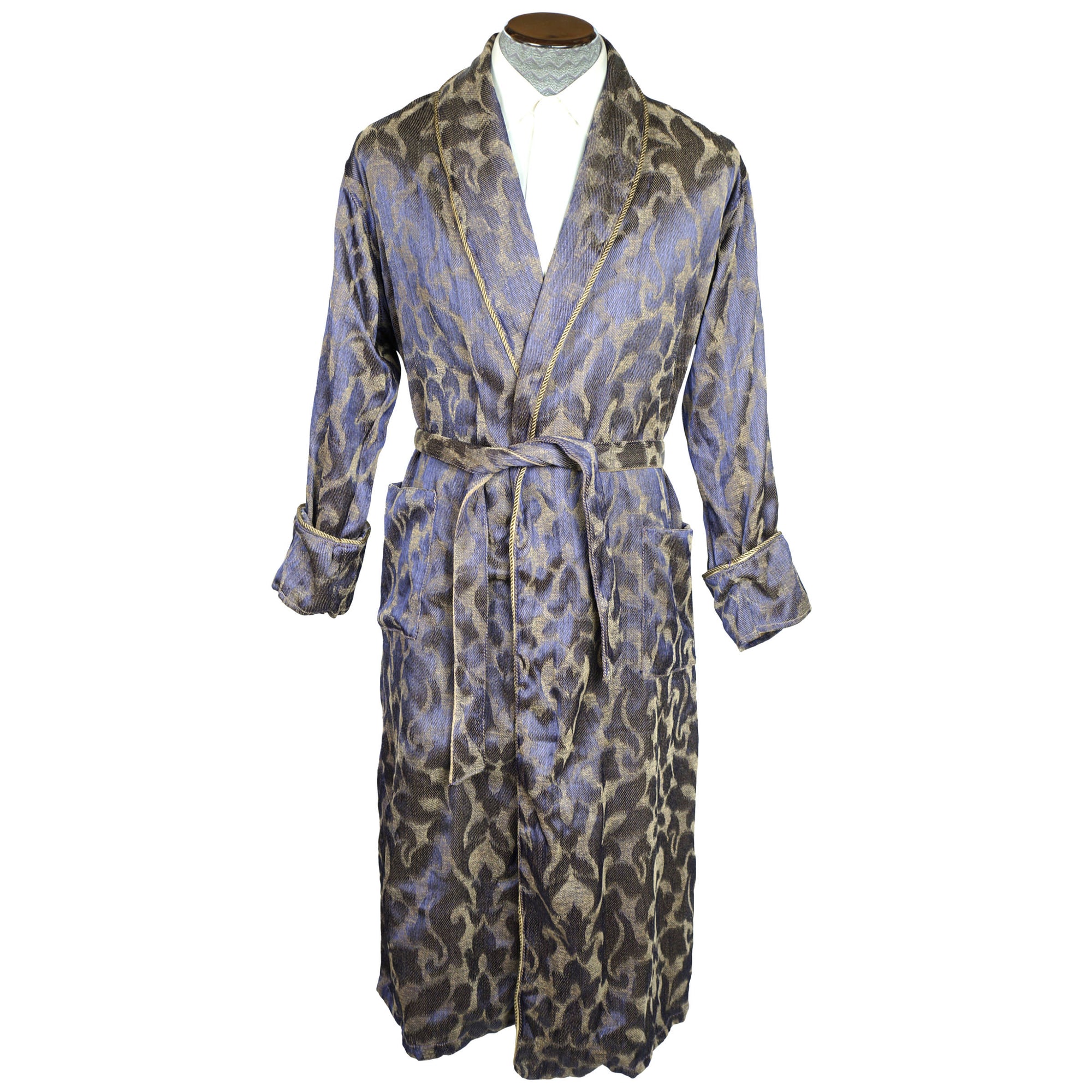 Vintage Mens Dressing Gown Lounging Robe 1910s 1920s Size M - Poppy's Vintage Clothing