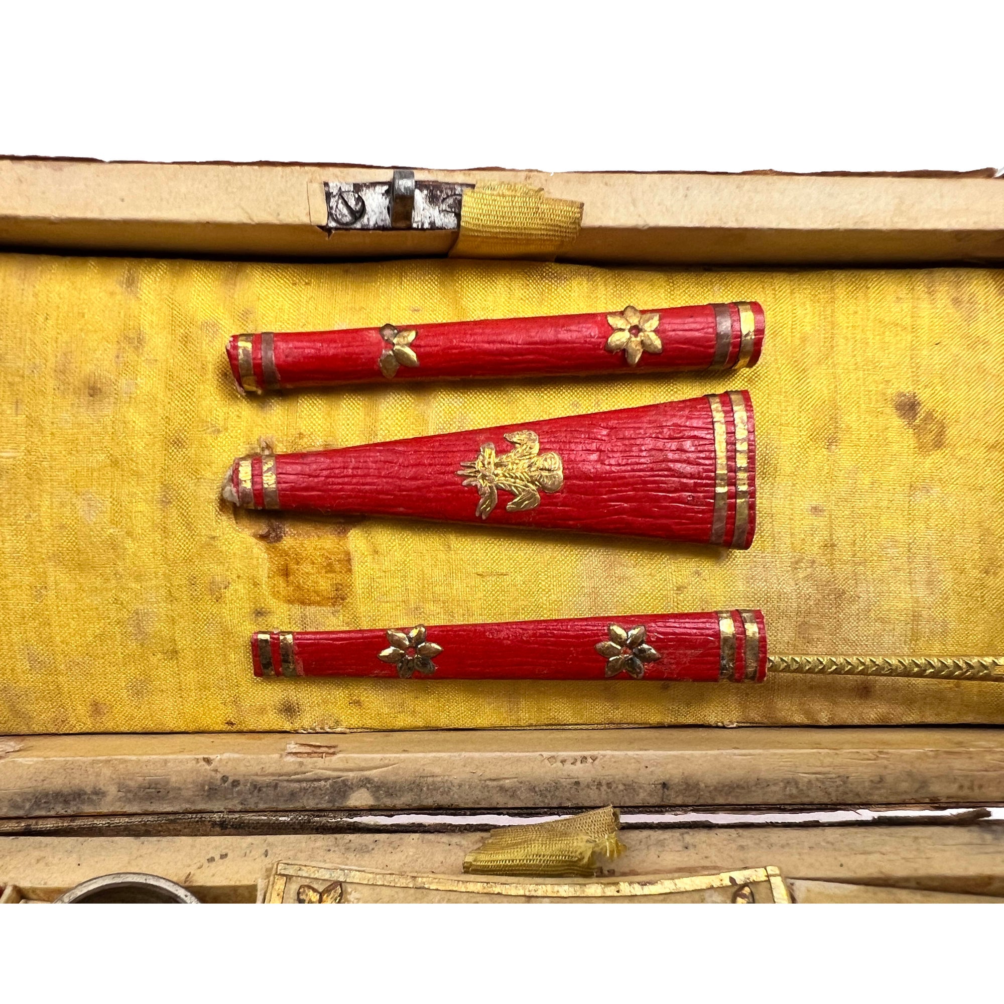 Antique Georgian Sewing Etui Kit w Pin Cushion Books 19th c