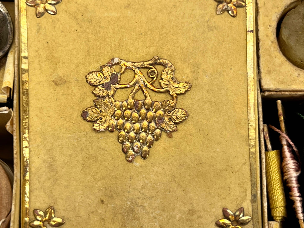 Antique Georgian Sewing Etui Kit w Pin Cushion Books 19th c