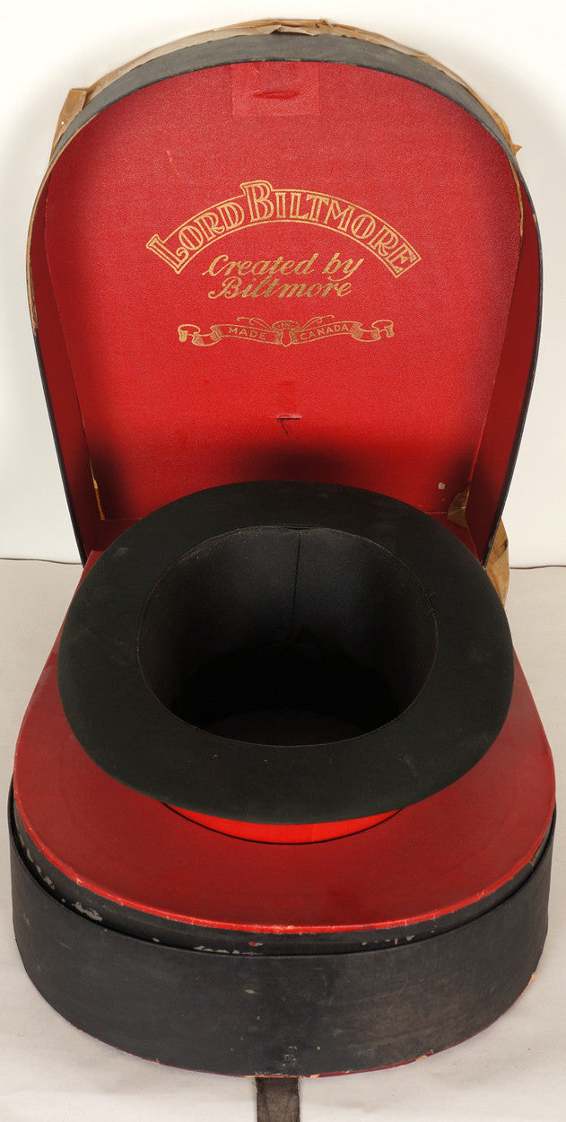 Top Hat Gibus Hat Silk Collapsible Opera Hat Chapeau Claque M 7 1/8 - Poppy's Vintage Clothing